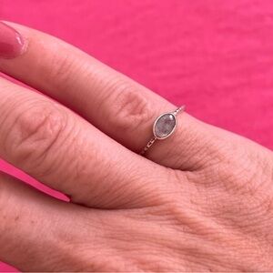 Dainty Oval Sterling Silver Moonstone Ring size 5.5